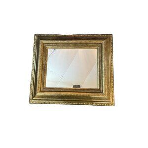 Vintage Gold Ornate Rectangular Mirror With Decorative Frame